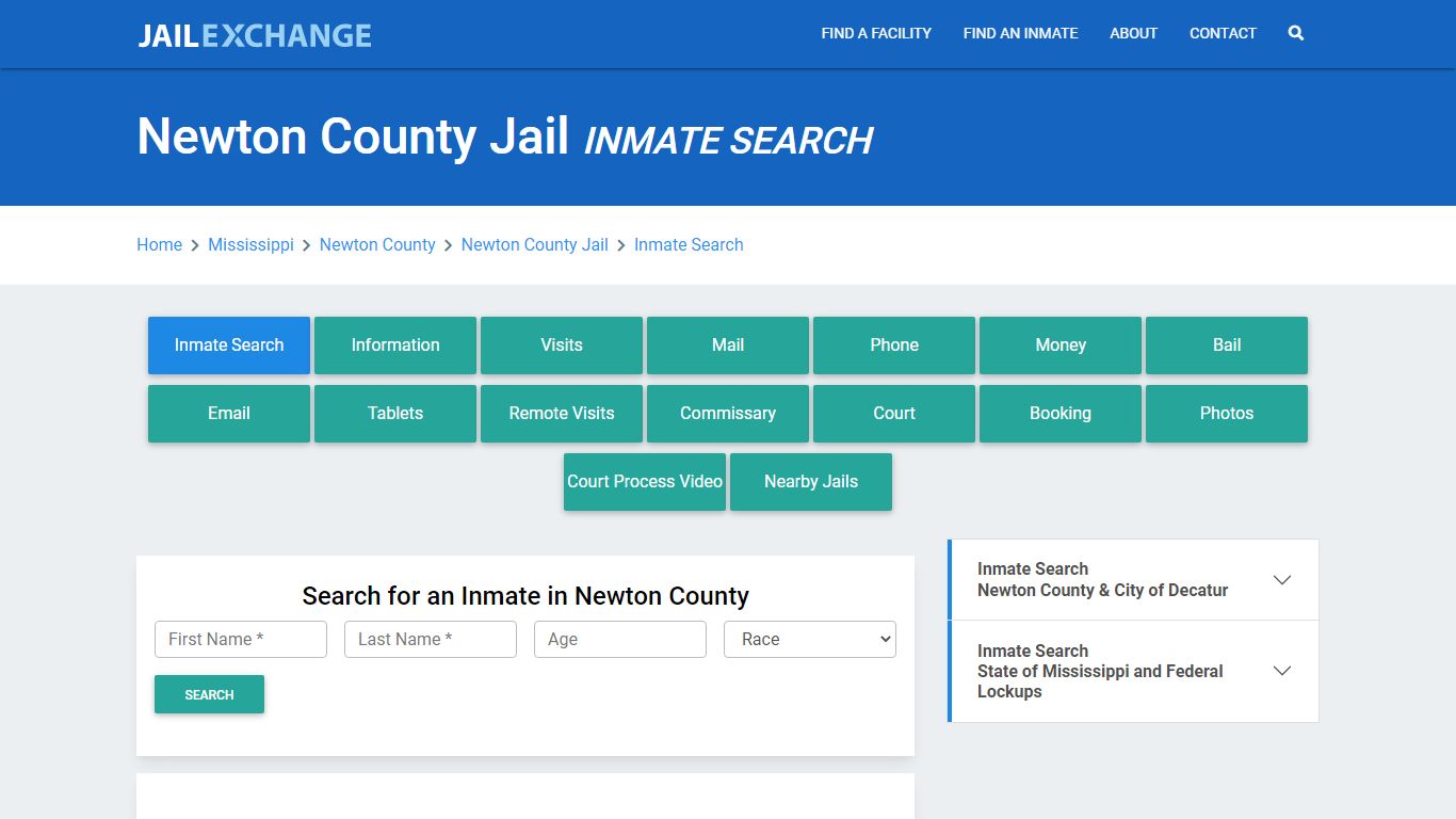 Newton County Jail, MS Inmate Search: Roster & Mugshots - Jail Exchange